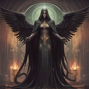 Mystical Black and Gold Winged Art Print